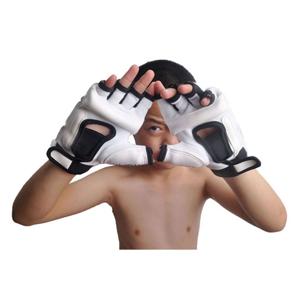 New Leather Half Finger Kids Children Karate Boxing Gloves